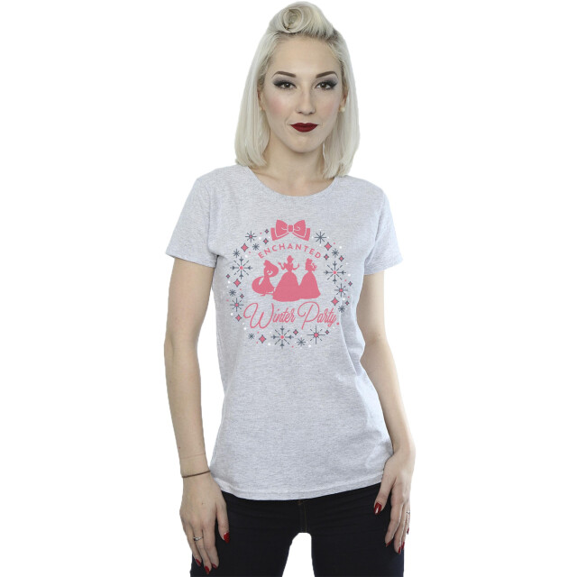 Li-cense Disney dames prinses winterfeest katoenen t-shirt UTBI37346_sportsgrey large