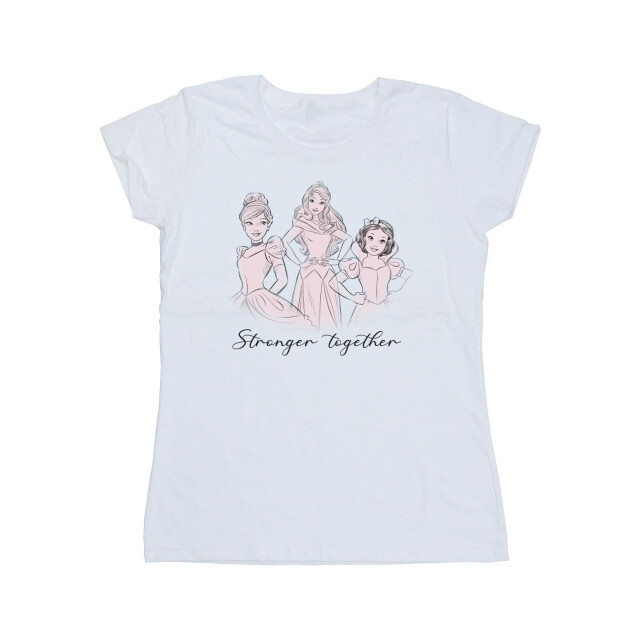 Li-cense Disney dames prinsessen samen sterker katoenen t-shirt UTBI37347_white large