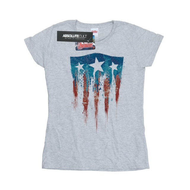 Li-cense Marvel dames captain america vlag schild katoenen t-shirt UTBI3731_sportsgrey large