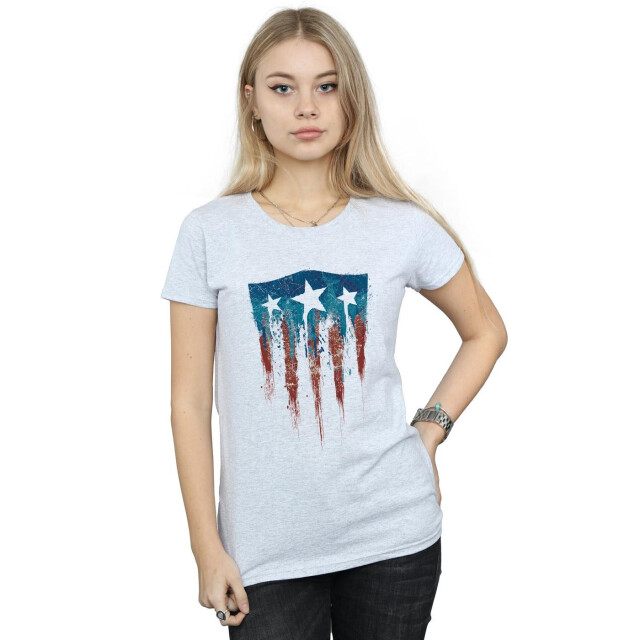 Li-cense Marvel dames captain america vlag schild katoenen t-shirt UTBI3731_sportsgrey large