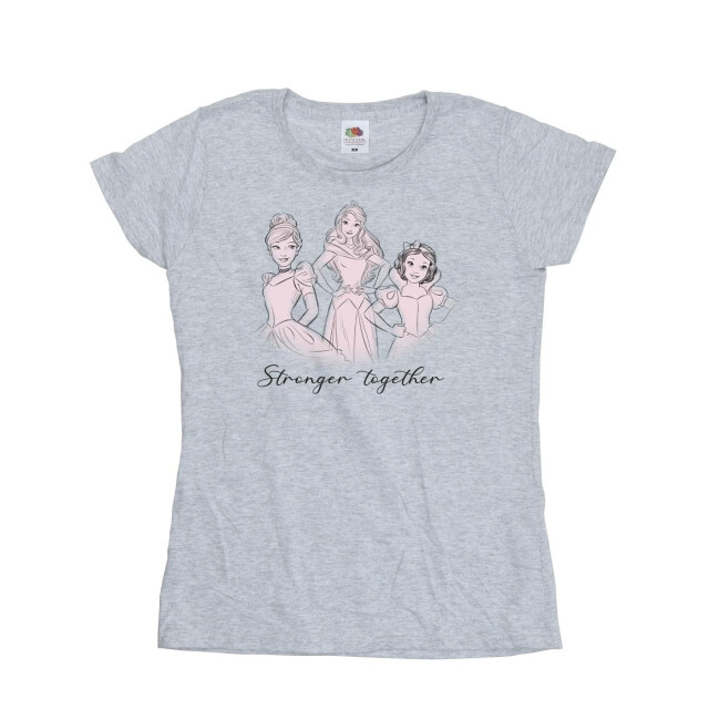 Li-cense Disney dames prinsessen samen sterker katoenen t-shirt UTBI37347_sportsgrey large
