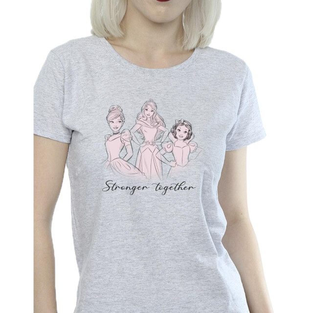 Li-cense Disney dames prinsessen samen sterker katoenen t-shirt UTBI37347_sportsgrey large