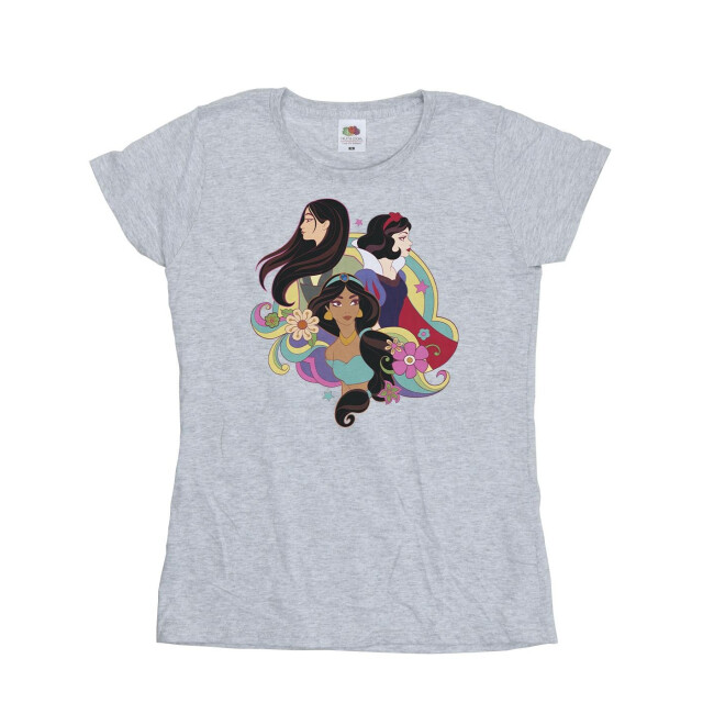 Li-cense Disney dames prinses mulan jasmine sneeuwwit katoenen t-shirt UTBI37330_sportsgrey large