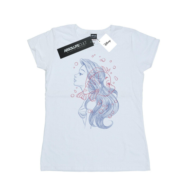 Li-cense Disney dames ariël bot schets katoenen t-shirt UTBI37289_white large