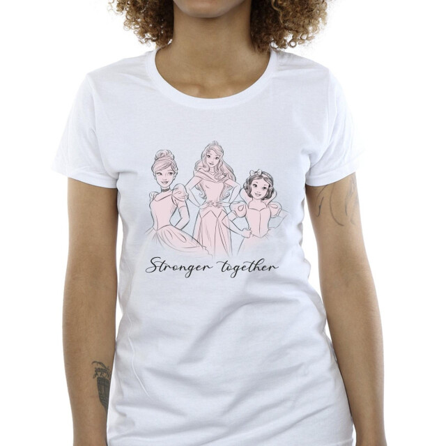 Li-cense Disney dames prinsessen samen sterker katoenen t-shirt UTBI37347_white large