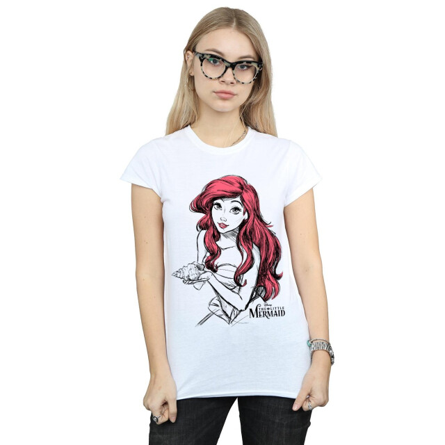 Li-cense Disney dames ariël shell schets katoenen t-shirt UTBI37241_white large