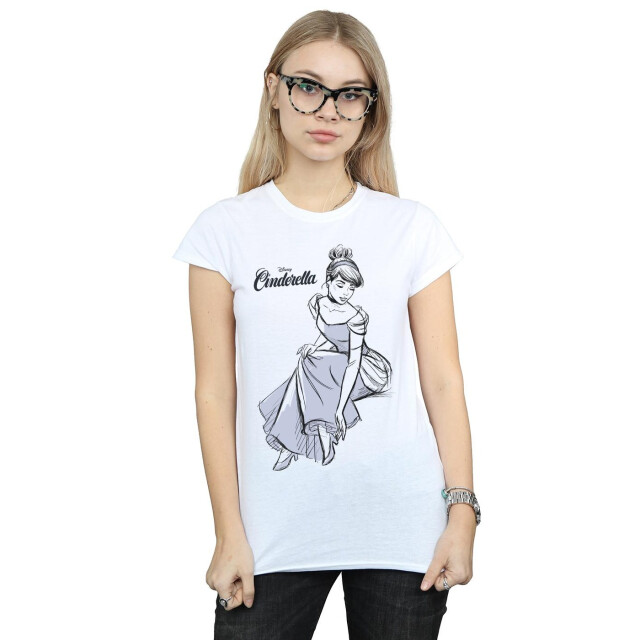Li-cense Disney dames assepoester pantoffel schets katoenen t-shirt UTBI37264_white large