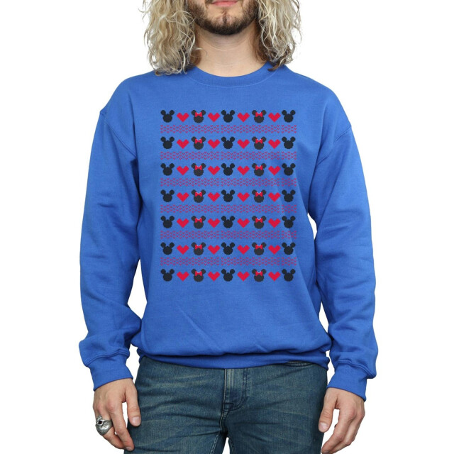 Li-cense Disney heren mickey en minnie kerstmis harten sweatshirt UTBI37275_royalblue large