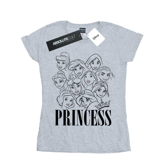 Li-cense Disney dames prinses multi faces katoenen t-shirt UTBI37291_sportsgrey large
