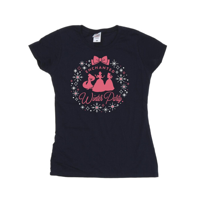 Li-cense Disney dames prinses winterfeest katoenen t-shirt UTBI37346_navyblue large