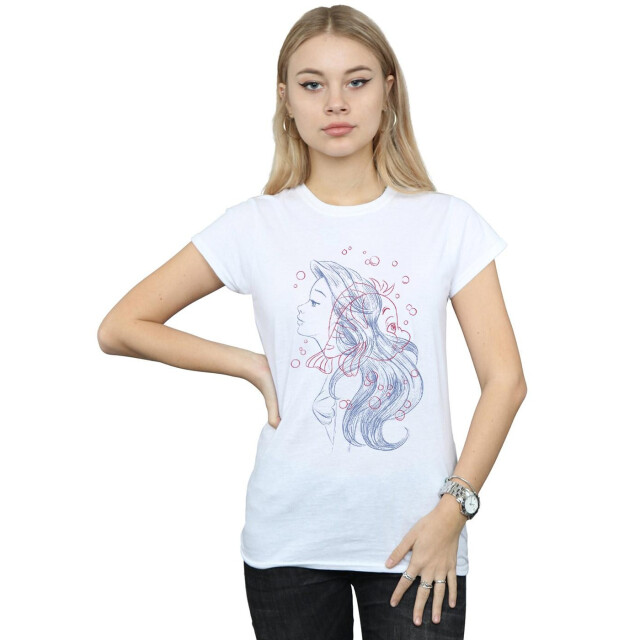 Li-cense Disney dames ariël bot schets katoenen t-shirt UTBI37289_white large