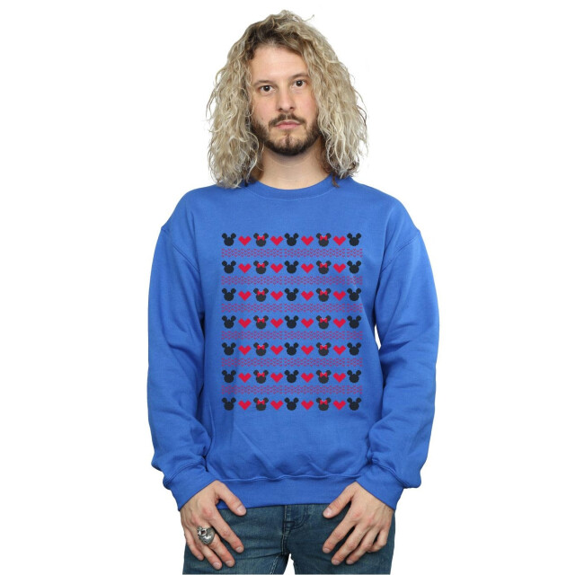 Li-cense Disney heren mickey en minnie kerstmis harten sweatshirt UTBI37275_royalblue large