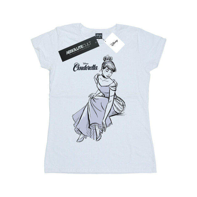 Li-cense Disney dames assepoester pantoffel schets katoenen t-shirt UTBI37264_white large