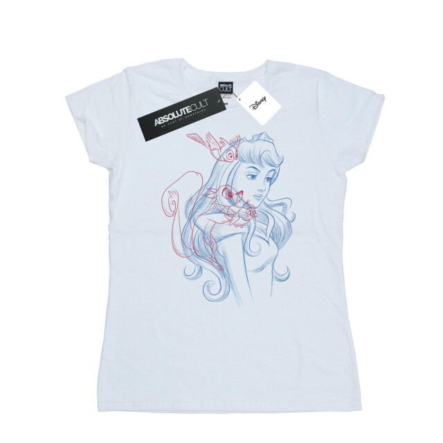 Li-cense Disney dames aurora dieren schets katoen t-shirt UTBI37269_white large