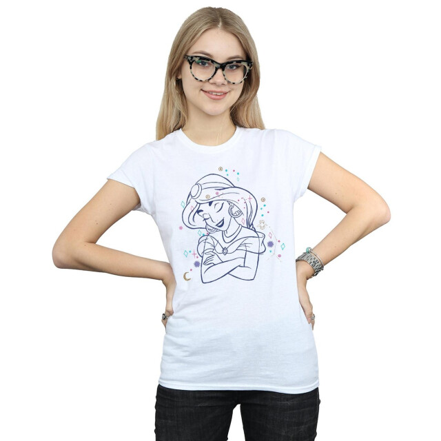 Li-cense Disney dames aladdin prinses jasmine sterrenbeeld katoenen t-shirt UTBI37198_white large