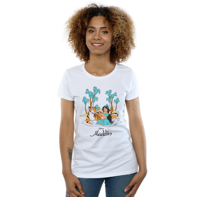Li-cense Disney dames aladdin jasmine abu rajah strand katoenen t-shirt UTBI37149_white large