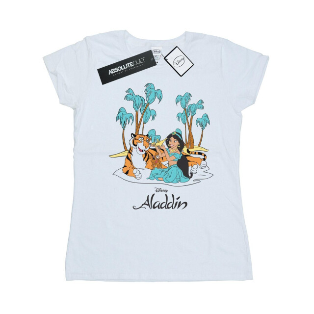 Li-cense Disney dames aladdin jasmine abu rajah strand katoenen t-shirt UTBI37149_white large