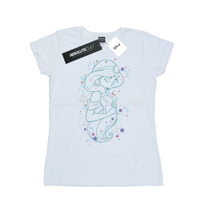 Li-cense Disney dames aladdin prinses jasmine geschreven in de sterren katoenen t-shirt UTBI37176_white large