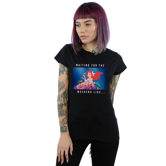 Li-cense Disney princess dames ariël wachten op het weekend katoenen t-shirt UTBI37128_black large