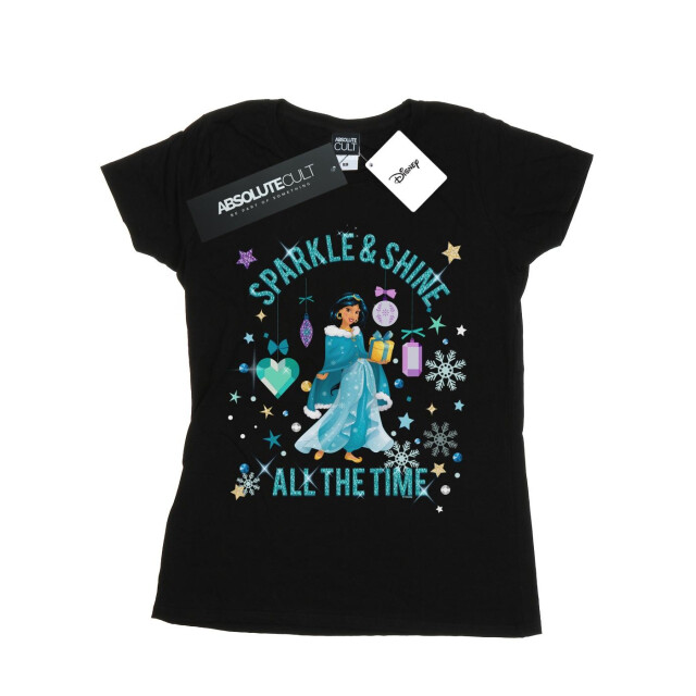 Li-cense Disney dames prinses jasmine fonkeling en glans katoenen t-shirt UTBI37200_black large