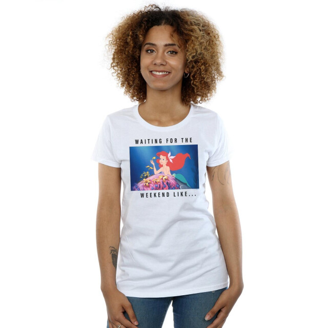 Li-cense Disney princess dames ariël wachten op het weekend katoenen t-shirt UTBI37128_white large