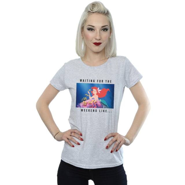 Li-cense Disney princess dames ariël wachten op het weekend katoenen t-shirt UTBI37128_sportsgrey large
