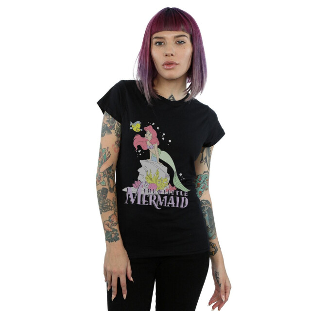 Li-cense Disney dames the little mermaid faded nostalgia katoenen t-shirt UTBI37151_black large