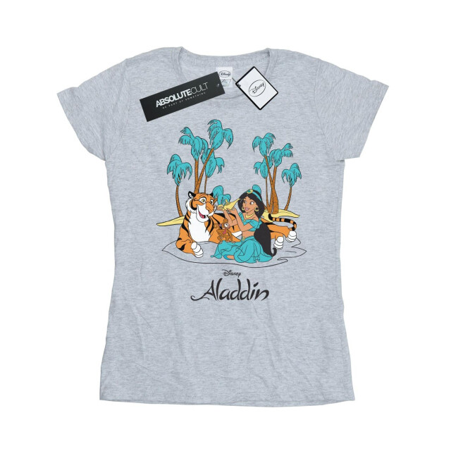 Li-cense Disney dames aladdin jasmine abu rajah strand katoenen t-shirt UTBI37149_sportsgrey large