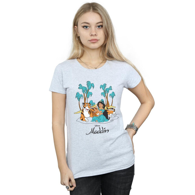 Li-cense Disney dames aladdin jasmine abu rajah strand katoenen t-shirt UTBI37149_sportsgrey large