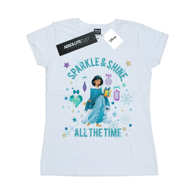 Li-cense Disney dames prinses jasmine fonkeling en glans katoenen t-shirt UTBI37200_white large