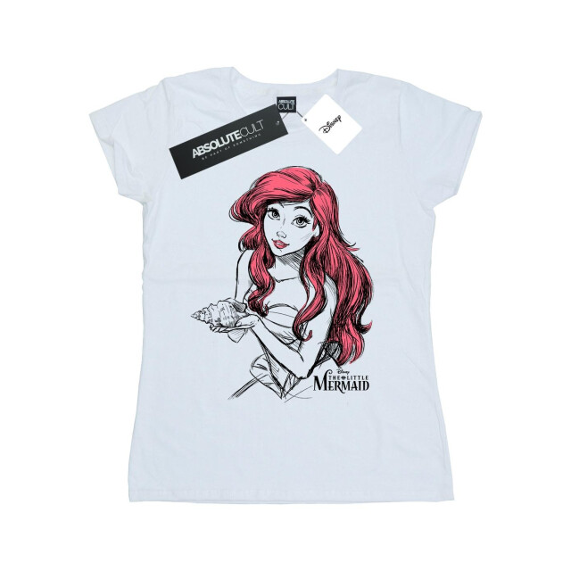 Li-cense Disney dames ariël shell schets katoenen t-shirt UTBI37241_white large