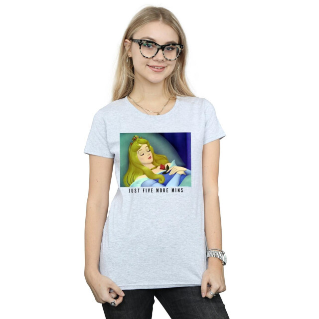 Li-cense Disney princess dames sleeping beauty five more minutes katoenen t-shirt UTBI37068_sportsgrey large
