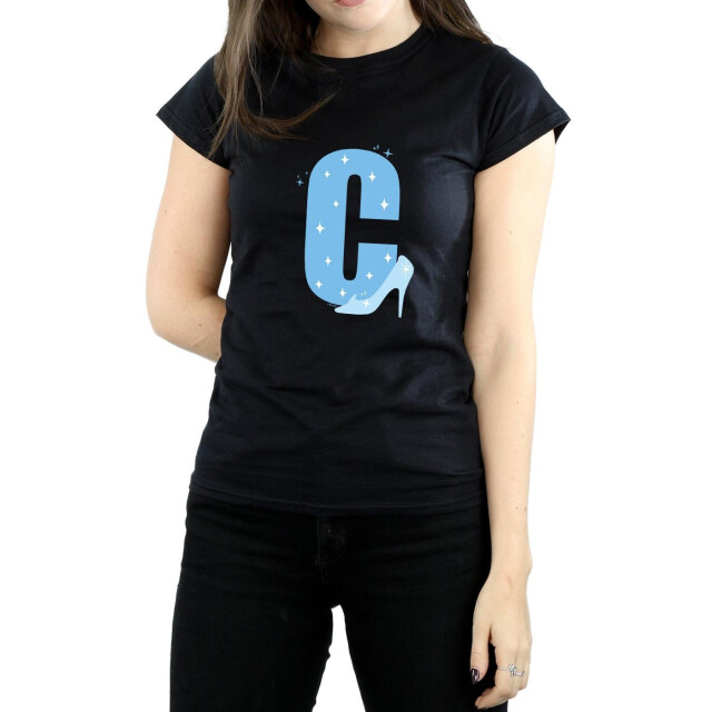 Li-cense Disney dames alfabet c is voor assepoester katoenen t-shirt UTBI36955_black large