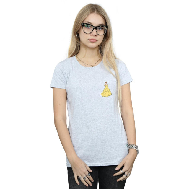 Li-cense Disney princess dames belle borst katoenen t-shirt UTBI37049_sportsgrey large