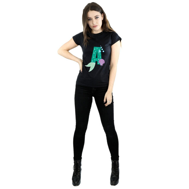 Li-cense Disney dames alfabet a is voor ariel katoenen t-shirt UTBI36932_black large