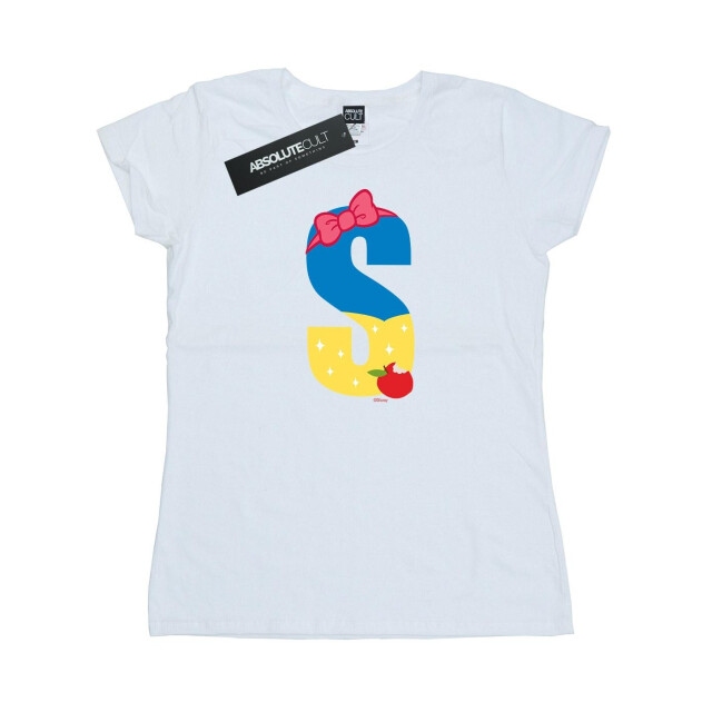 Li-cense Disney dames alfabet s is voor sneeuw katoenen t-shirt UTBI36976_white large