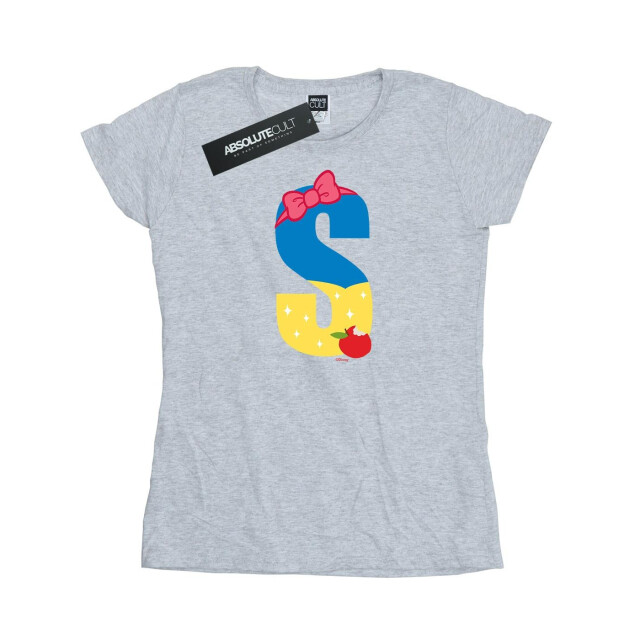 Li-cense Disney dames alfabet s is voor sneeuw wit katoenen t-shirt UTBI36976_sportsgrey large