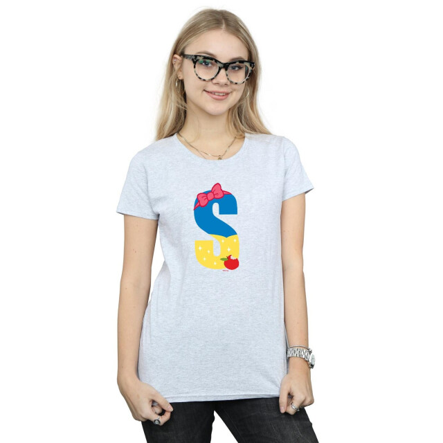 Li-cense Disney dames alfabet s is voor sneeuw wit katoenen t-shirt UTBI36976_sportsgrey large