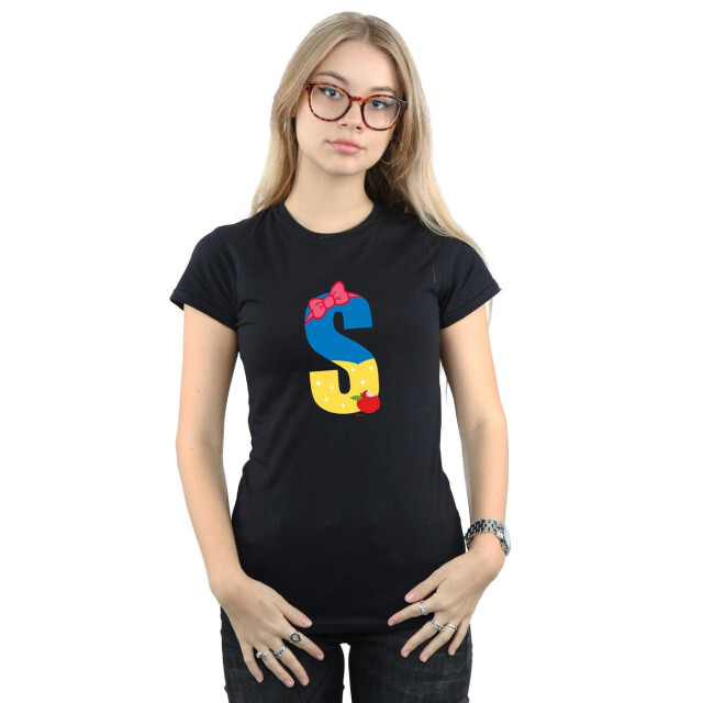 Li-cense Disney dames alfabet s is voor sneeuw wit katoenen t-shirt UTBI36976_black large