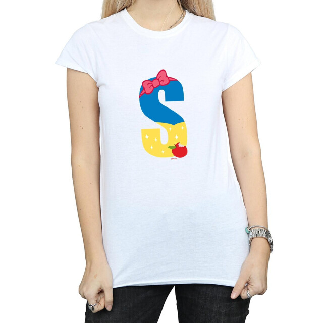 Li-cense Disney dames alfabet s is voor sneeuw katoenen t-shirt UTBI36976_white large