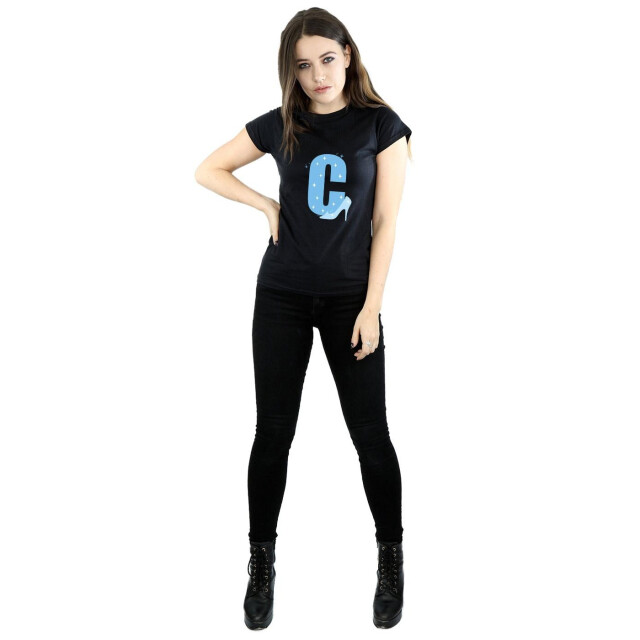 Li-cense Disney dames alfabet c is voor assepoester katoenen t-shirt UTBI36955_black large
