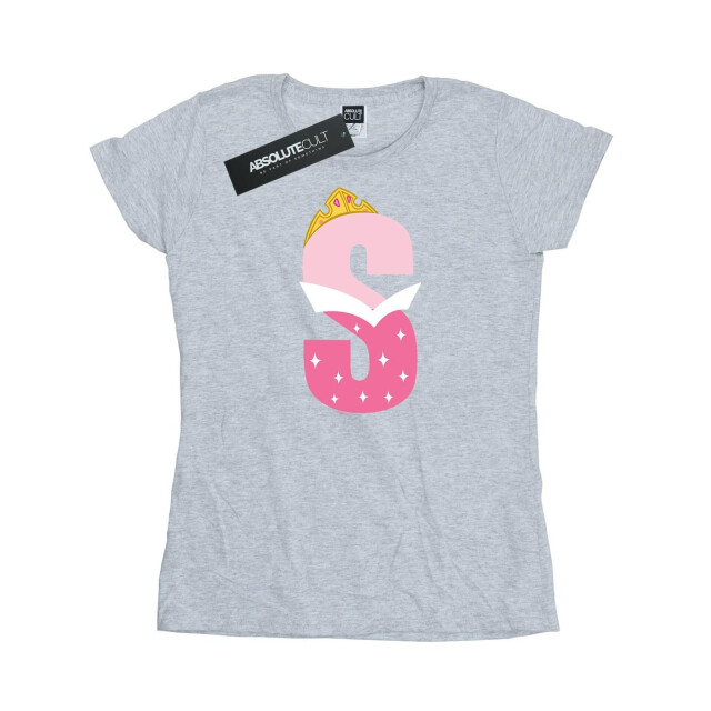 Li-cense Disney dames alfabet s is voor doornroosje katoenen t-shirt UTBI36975_sportsgrey large