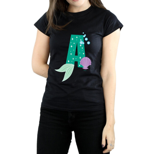 Li-cense Disney dames alfabet a is voor ariel katoenen t-shirt UTBI36932_black large