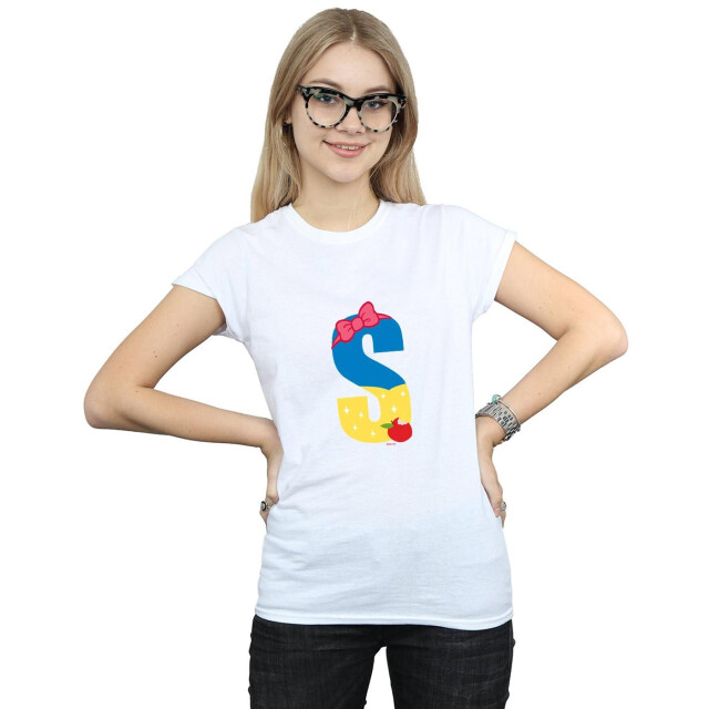 Li-cense Disney dames alfabet s is voor sneeuw katoenen t-shirt UTBI36976_white large