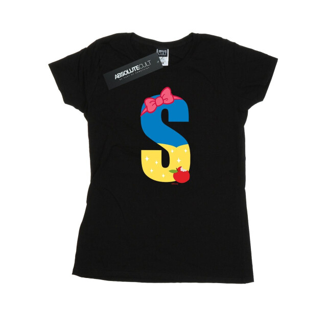 Li-cense Disney dames alfabet s is voor sneeuw wit katoenen t-shirt UTBI36976_black large