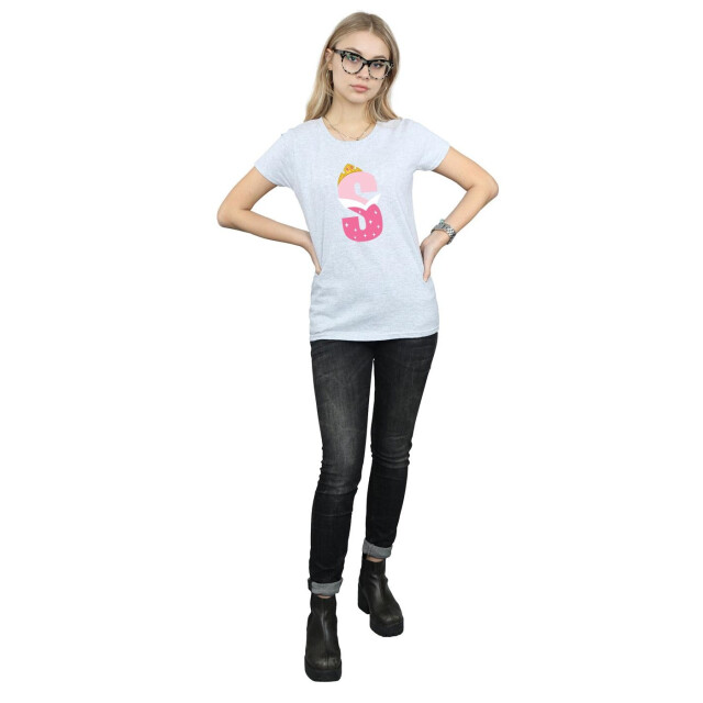 Li-cense Disney dames alfabet s is voor doornroosje katoenen t-shirt UTBI36975_sportsgrey large