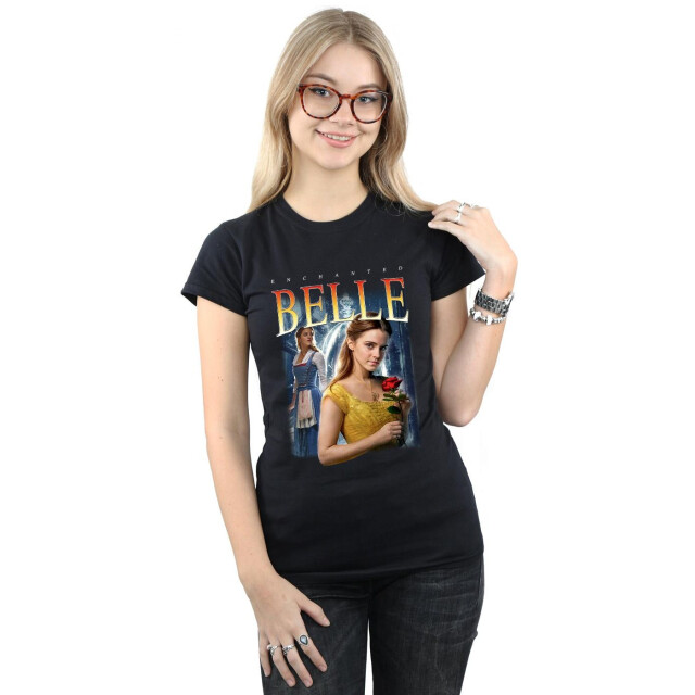 Li-cense Disney dames beauty and the beast belle montage katoenen t-shirt UTBI36927_black large
