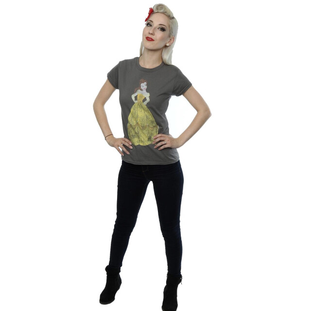 Li-cense Disney princess dames klassiek belle katoenen t-shirt UTBI36767_charcoal large