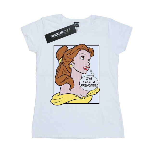 Li-cense Disney princess dames belle pop art katoenen t-shirt UTBI36795_white large