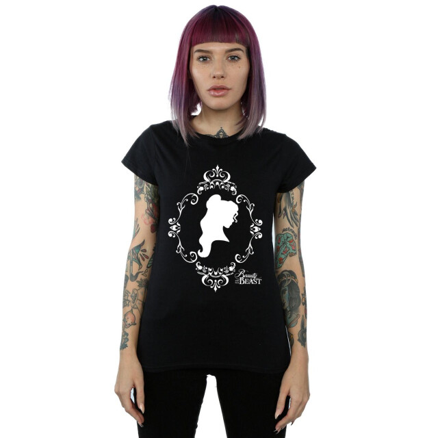 Li-cense Disney princess dames belle silhouette katoenen t-shirt UTBI36813_black large